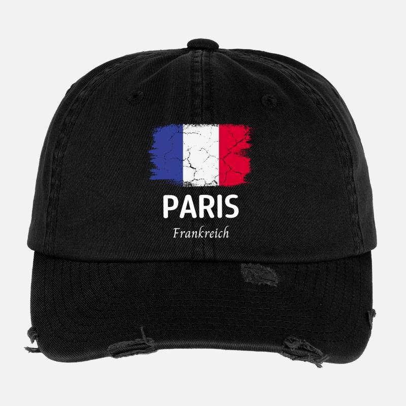 Paris - Flexfit Vintage Destroyed Cap - black