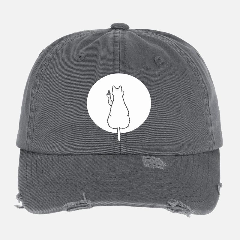 Chat chats chaton chat doigt d’honneur Casquette vintage effet usé Flexfit