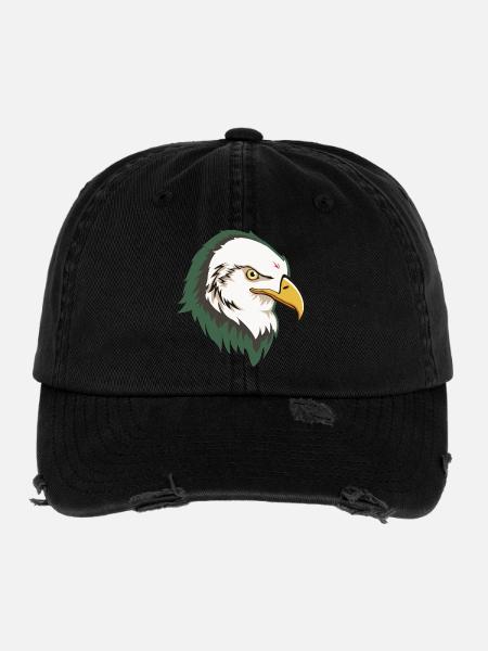 Eagle Head - Flexfit Vintage Destroyed Cap - Schwarz - Vorne