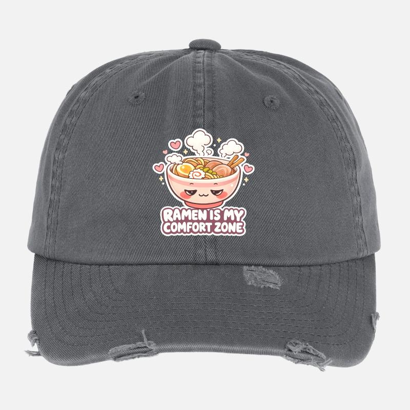Le ramen est ma zone de confort Casquette vintage effet usé Flexfit