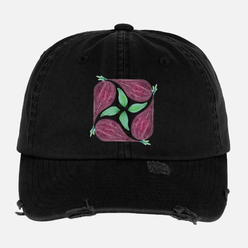 Red Onion Pattern Flexfit Vintage Destroyed Cap
