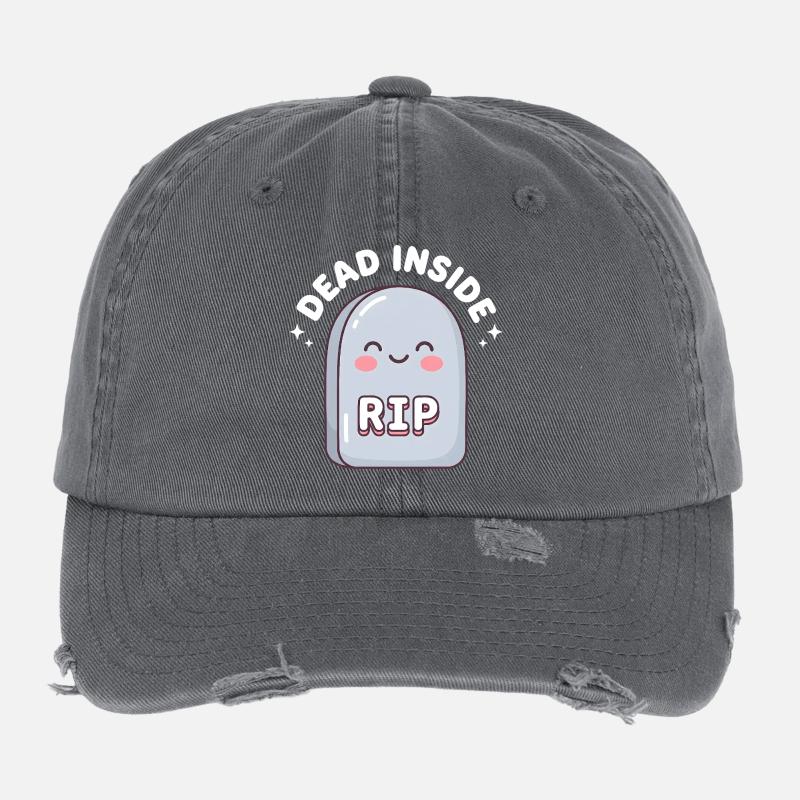 Cute RIP Tombstone Design Flexfit Vintage Destroyed Cap