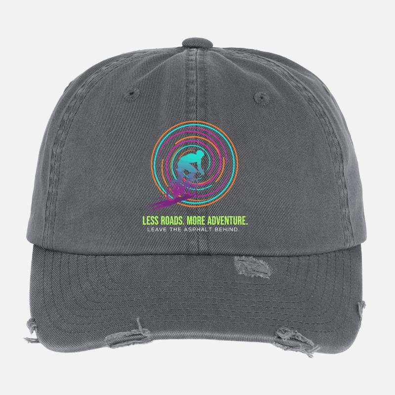 Aventure cycliste : Spirale néon Casquette vintage effet usé Flexfit