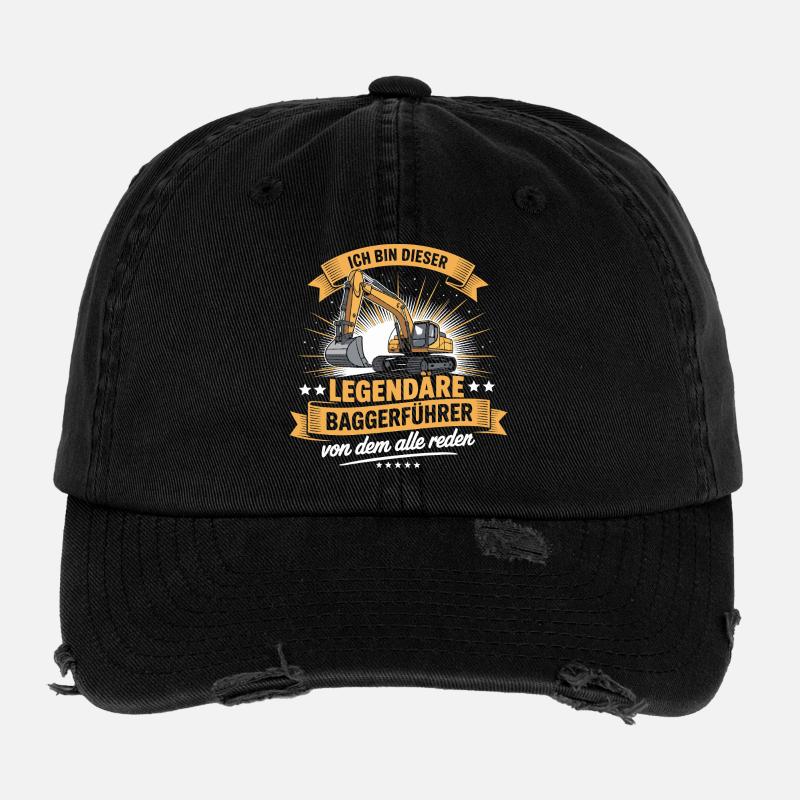 Baggerfuehrer Baggerfahrer Flexfit Vintage Destroyed Cap
