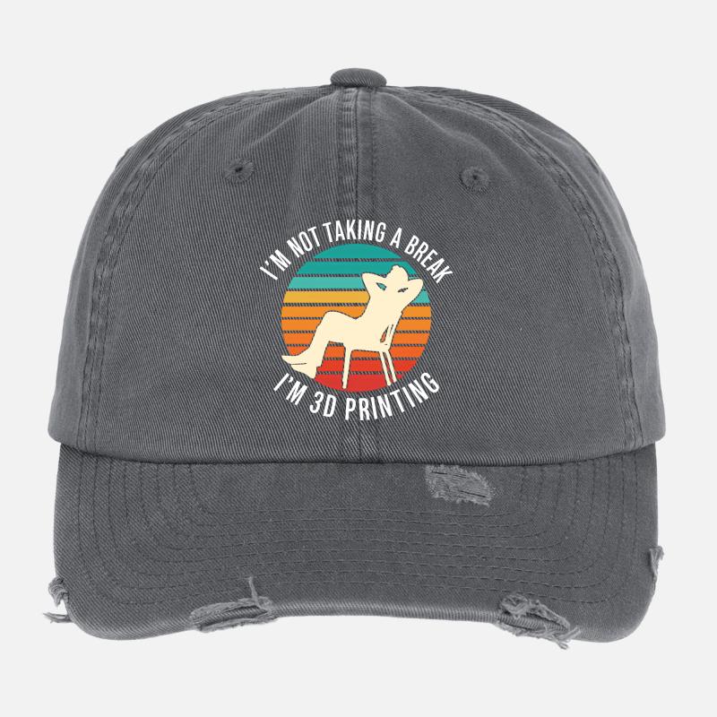 Je ne fais pas de pause, je fais de l’impression 3D, c’est drôle. Casquette vintage effet usé Flexfit
