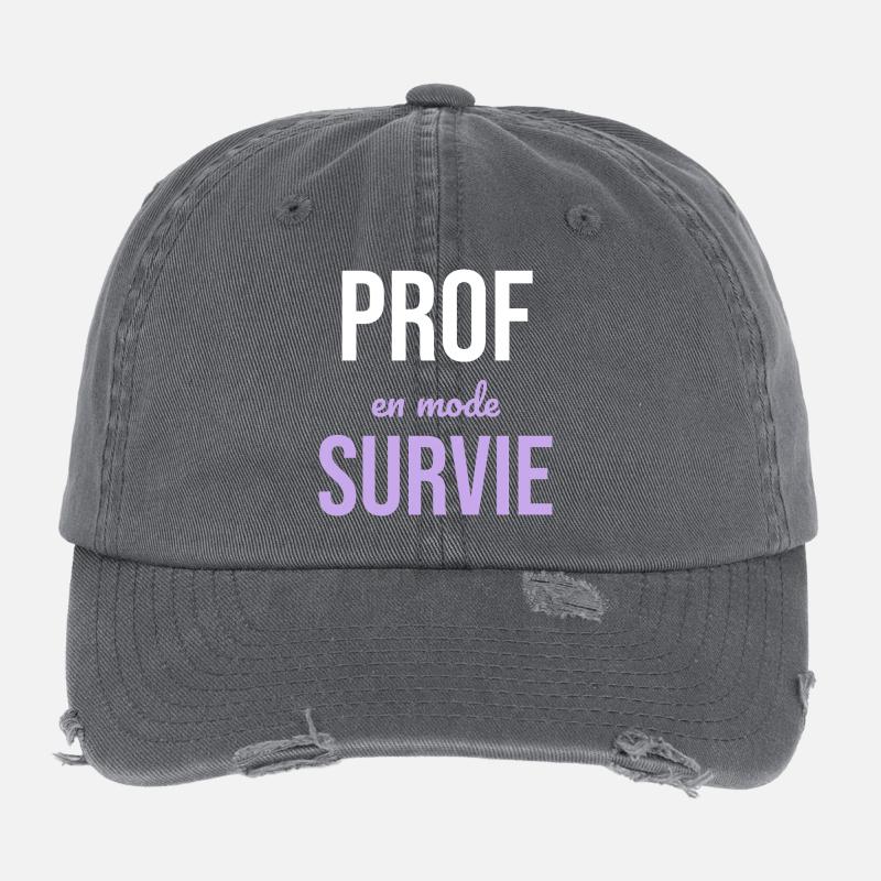 Prof en Survie — Humour Enseignant Casquette vintage effet usé Flexfit