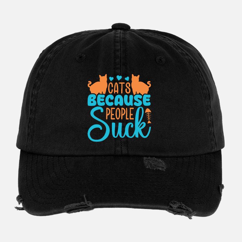 Design sarcastique de chat pour de vrais introvertis Casquette vintage effet usé Flexfit