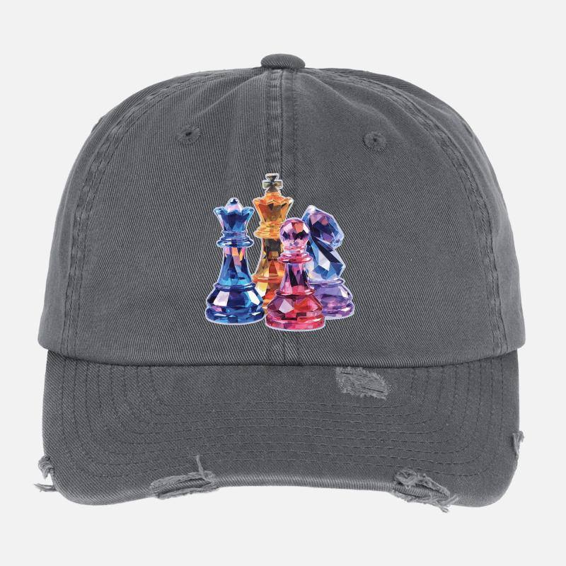 Cadeau de figurines en cristal d’échecs pour hommes Casquette vintage effet usé Flexfit