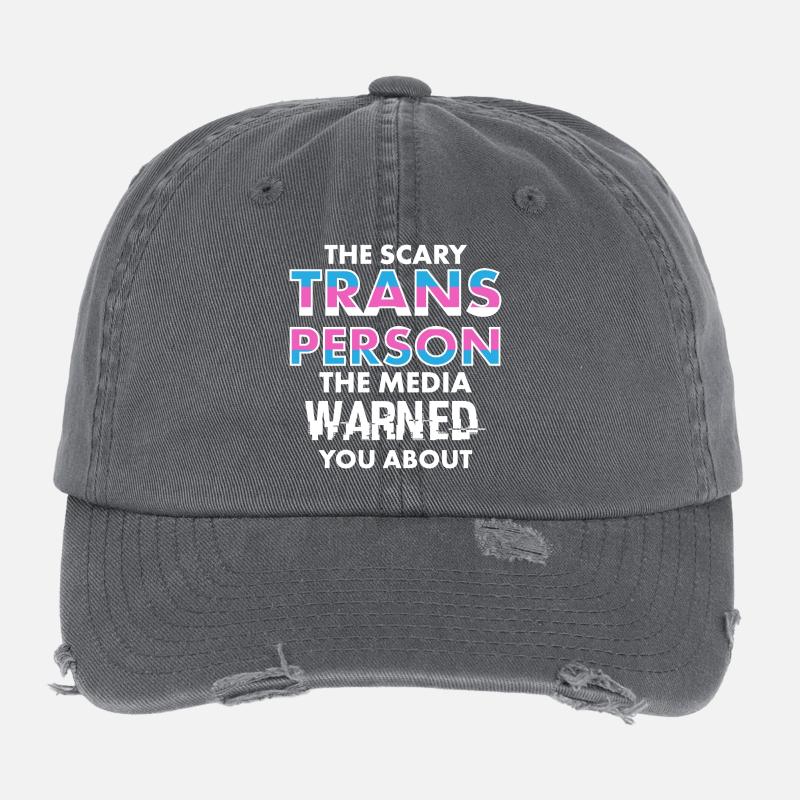 Des médias trans effrayants vous avertissaient de design Casquette vintage effet usé Flexfit