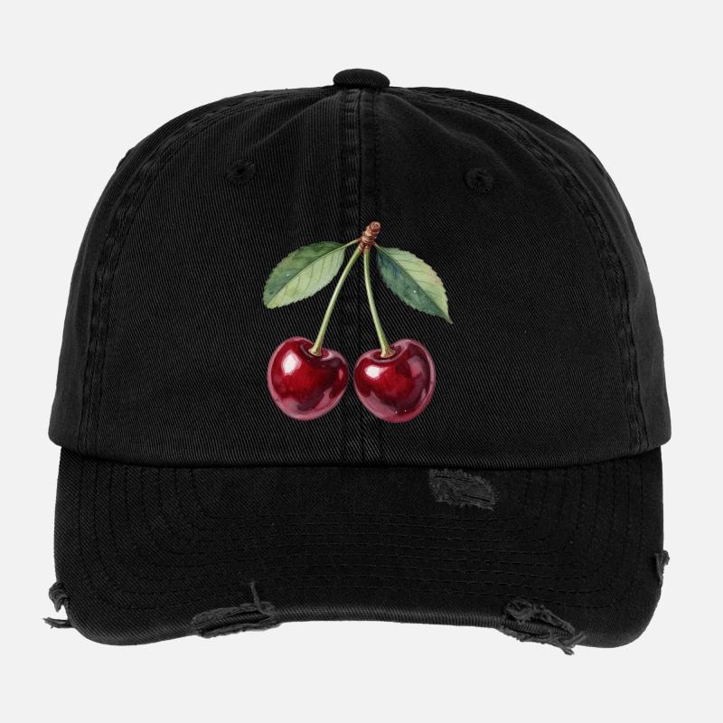 Cerises Casquette vintage effet usé Flexfit