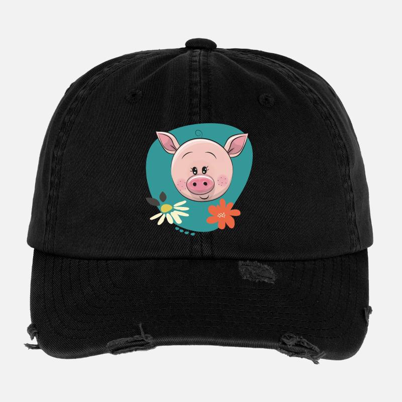 Süßes Schweinchen  Flexfit Vintage Destroyed Cap