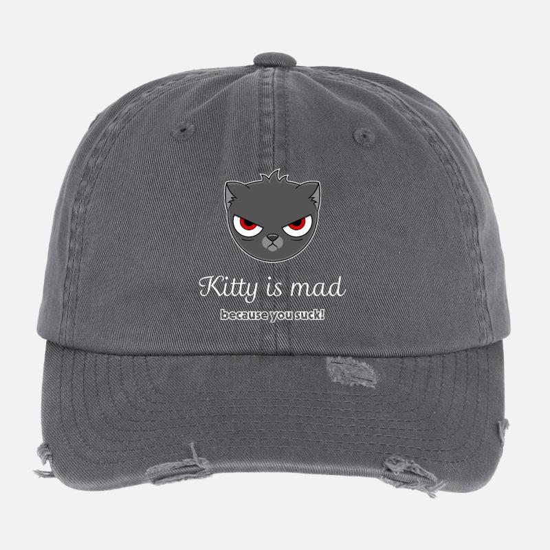 chat offensé Casquette vintage effet usé Flexfit