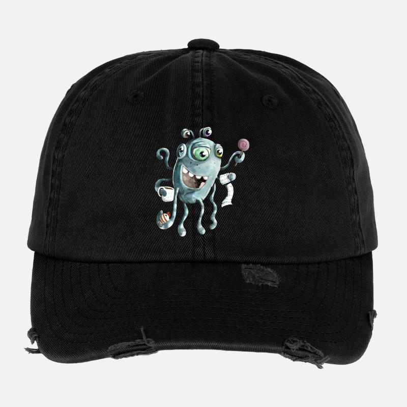 Lustiges Monster der Tiefsee Flexfit Vintage Destroyed Cap