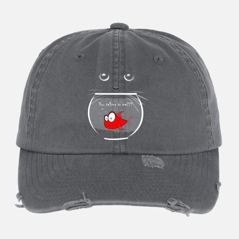 poisson rouge Casquette vintage effet usé Flexfit