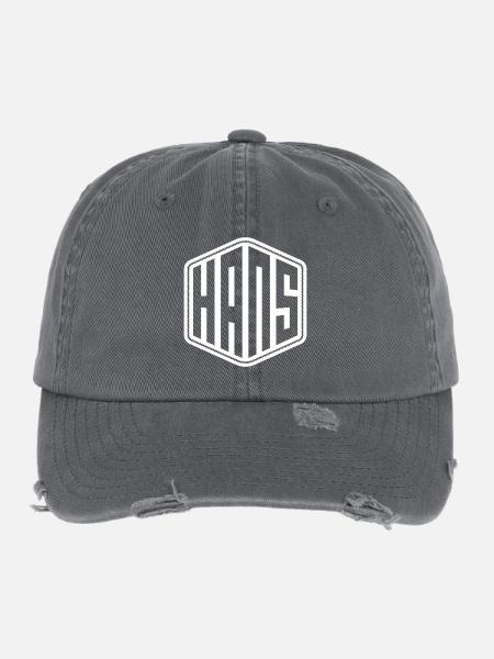 Hans - Casquette vintage effet usé Flexfit - charbon - Devant