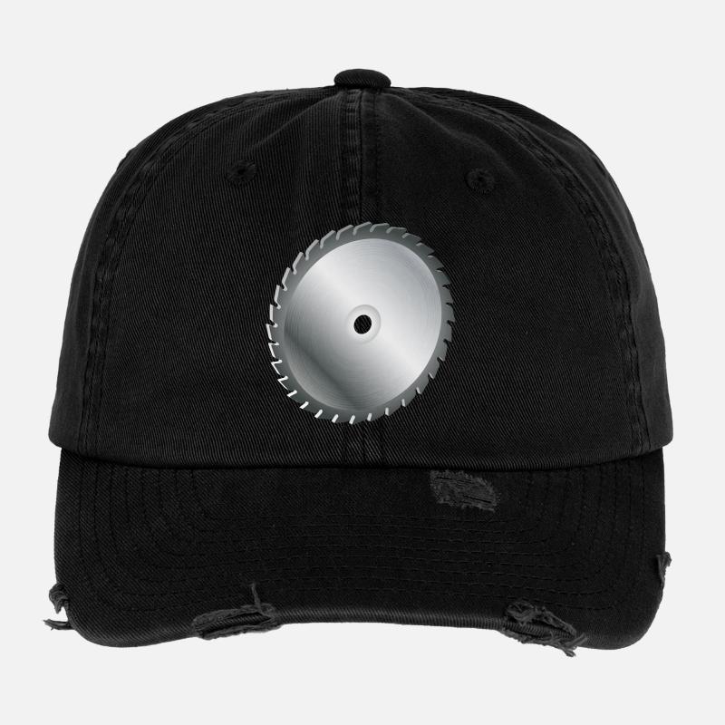 einzelnes Kreissägeblatt Metallfarben Flexfit Vintage Destroyed Cap