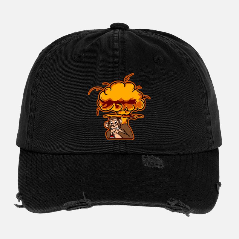 Monkey On The Button Flexfit Vintage Destroyed Cap