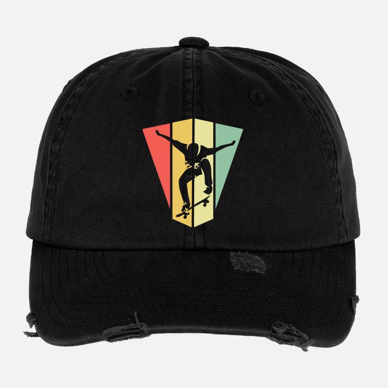 skate skateboard symbole rétro vintage icône Olli Casquette vintage effet usé Flexfit