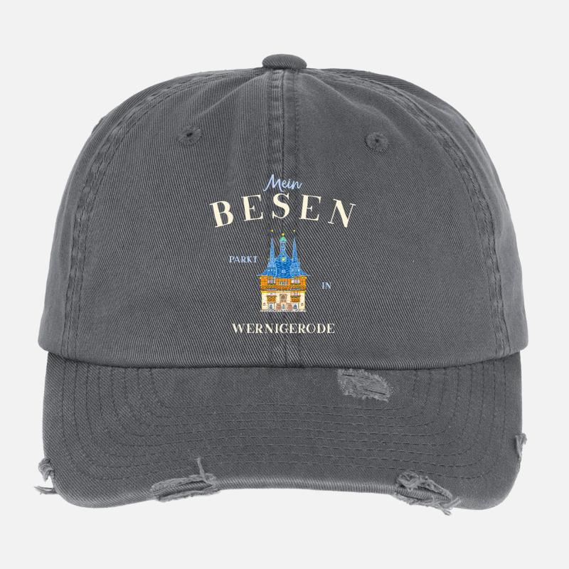 Mein Besen parkt in Wernigerode Flexfit Vintage Destroyed Cap
