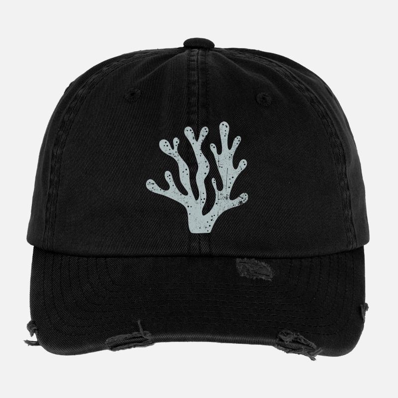 Azure Coral Silhouette Flexfit Vintage Destroyed Cap