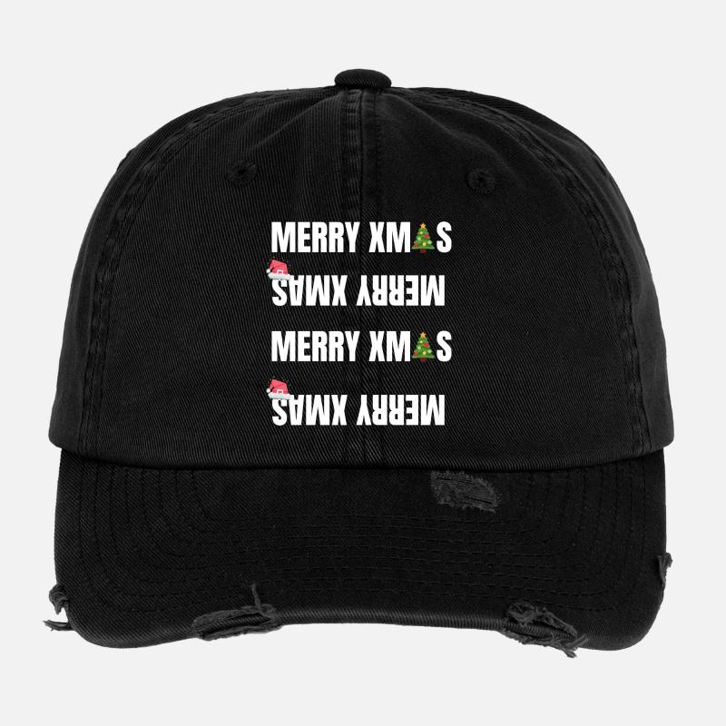 Joyeux Noël Noël tenue Hohoho hiver - Casquette vintage effet usé Flexfit - noir