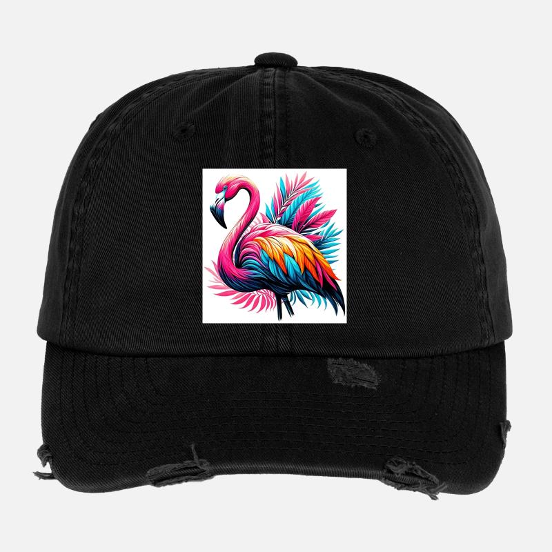 Pink Flamingo Flexfit Vintage Destroyed Cap