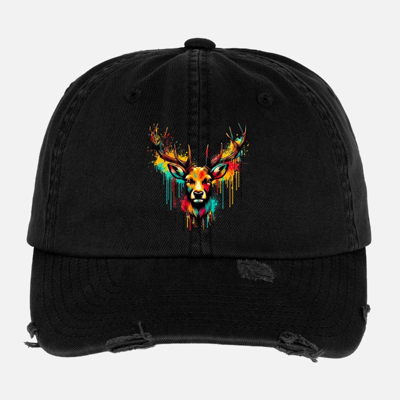 Cerf Casquette vintage effet usé Flexfit