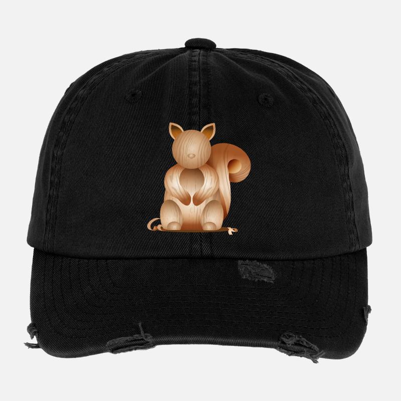 Illustration aspect bois – Écureuil joueur Casquette vintage effet usé Flexfit