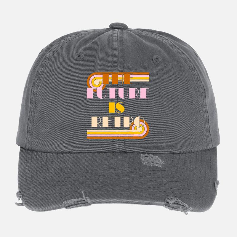 L’avenir est rétro – Déclaration nostalgique des années 70 Casquette vintage effet usé Flexfit