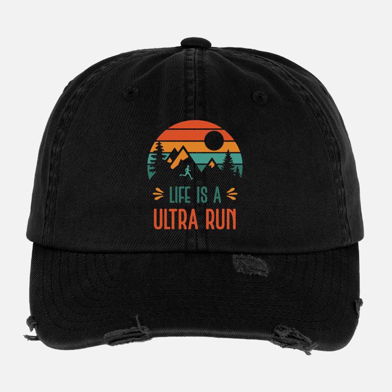 La vie est une course ultra Casquette vintage effet usé Flexfit