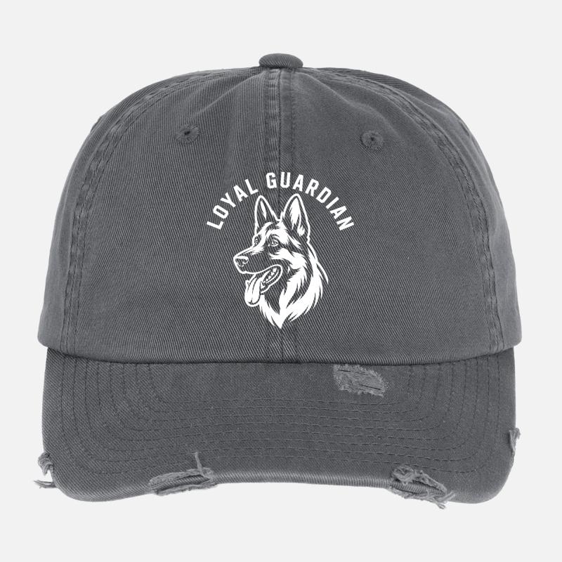 Loyal Guardian Deutscher Schäferhund Flexfit Vintage Destroyed Cap