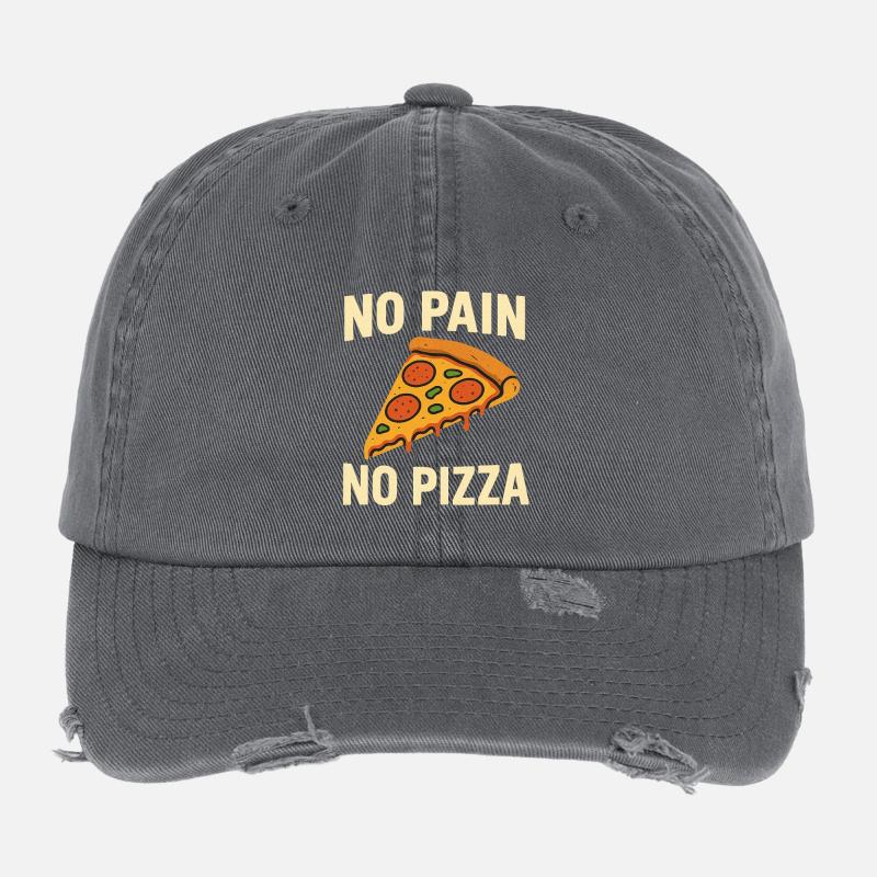 No pain no pizza Flexfit Vintage Destroyed Cap