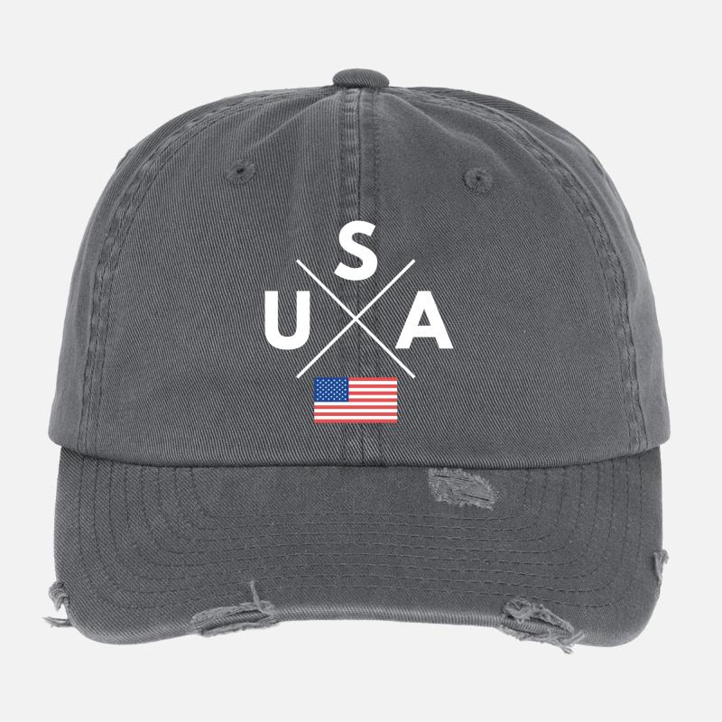 USA Kreuzlogo Flexfit Vintage Destroyed Cap