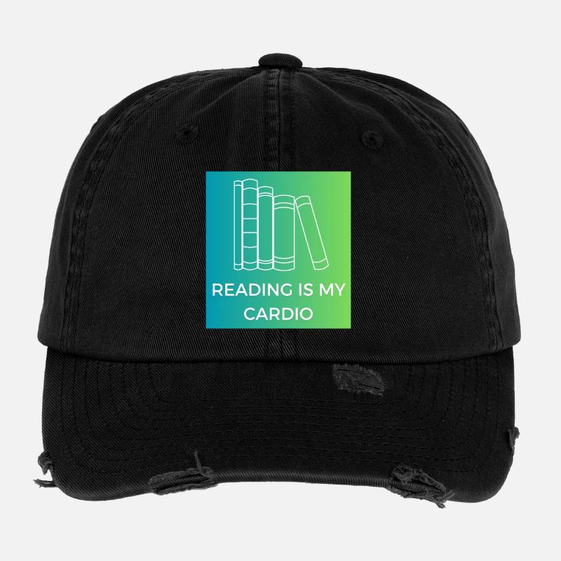 Reading is my cardio Flexfit Vintage Destroyed Cap