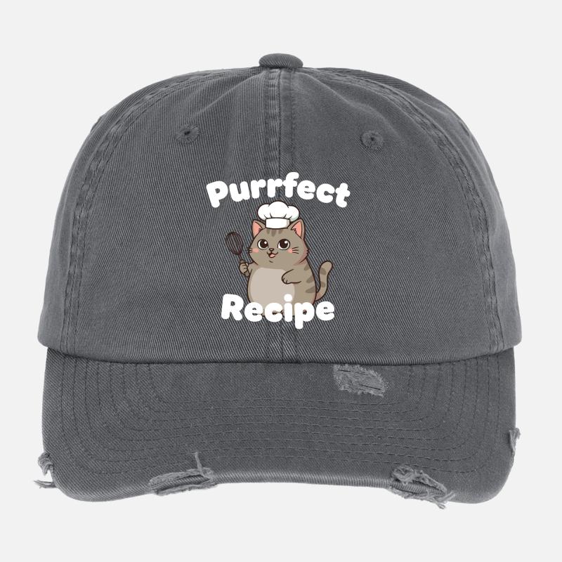 Purfect Recipe Conception de cuisine pour chat Casquette vintage effet usé Flexfit
