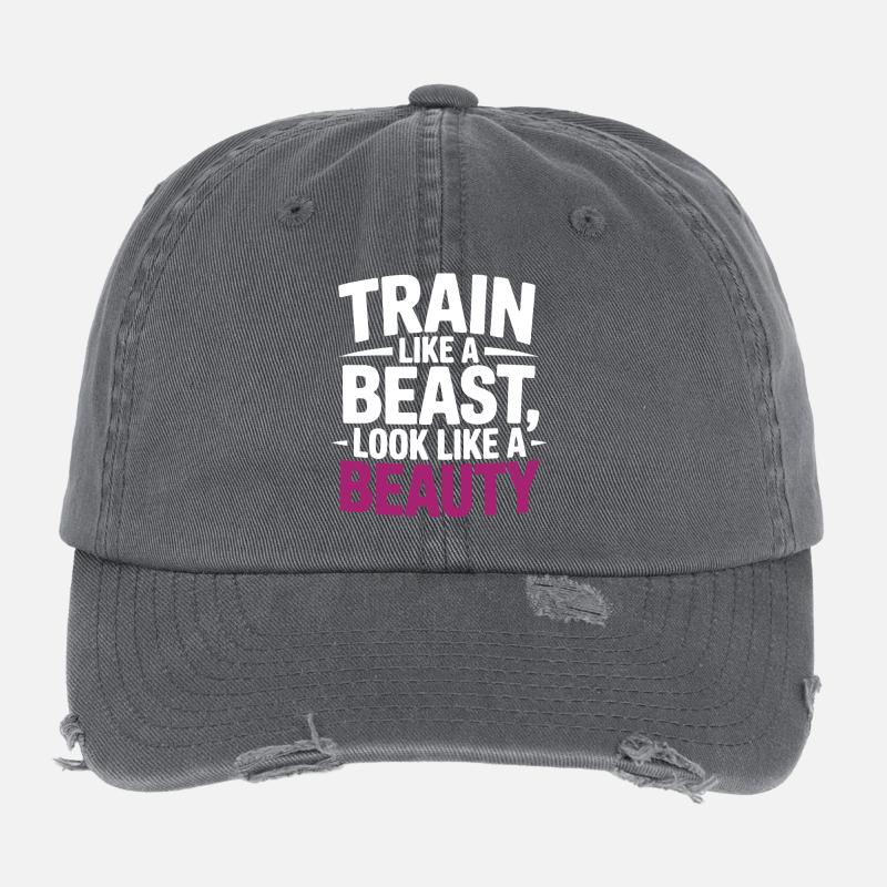 Entraînez-vous comme une bête, ressemblez à une beauté Casquette vintage effet usé Flexfit