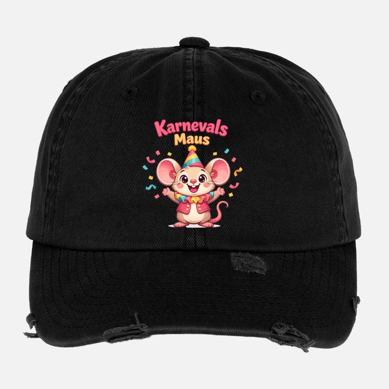 Karnevalsmaus Kölsche Mädsche – Kölle Alaaf Flexfit Vintage Destroyed Cap