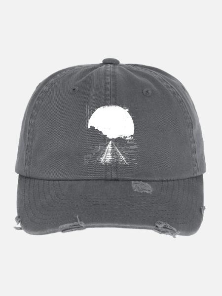 Dessin ferroviaire - Casquette vintage effet usé Flexfit - charbon - Devant