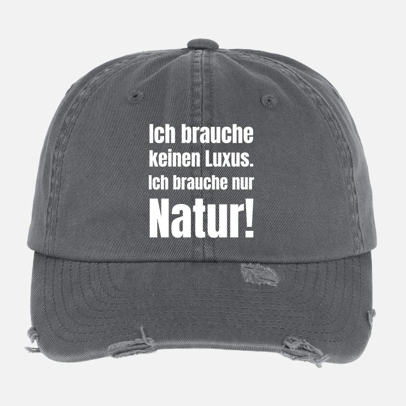 Natur statt Luxus Typografie Flexfit Vintage Destroyed Cap