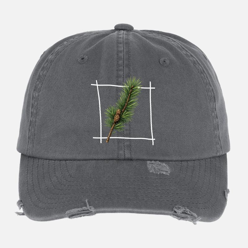 Kieferzweig Minimalrahmen Flexfit Vintage Destroyed Cap