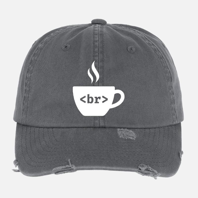 Coffee Break – Witziges HTML Tag Design Flexfit Vintage Destroyed Cap