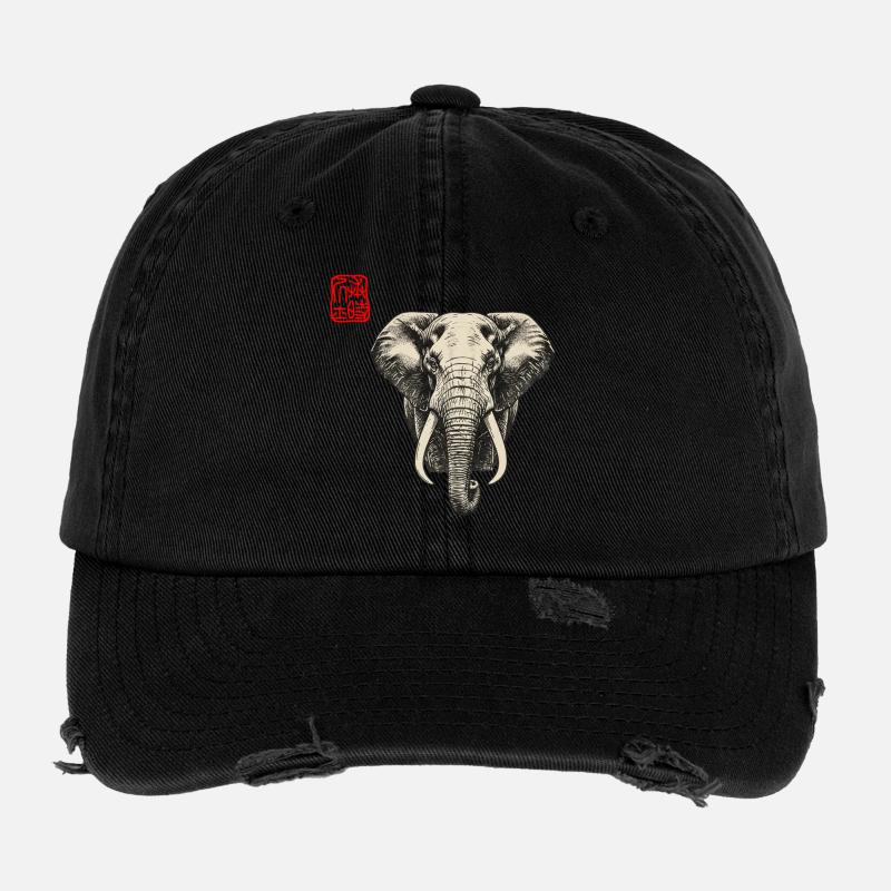 Elephant Asian Flexfit Vintage Destroyed Cap