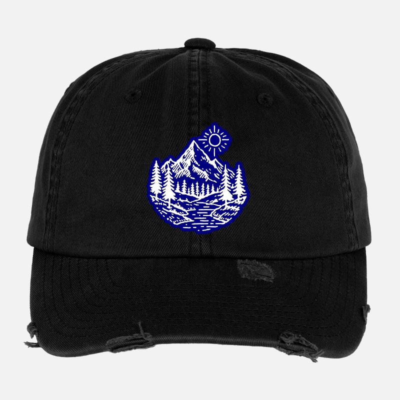 Forêt paysagère de la vallée des montagnes Casquette vintage effet usé Flexfit
