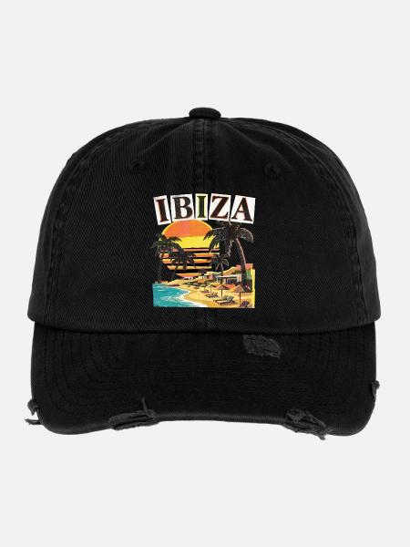 Ibiza Holidays - Flexfit Vintage Destroyed Cap - black