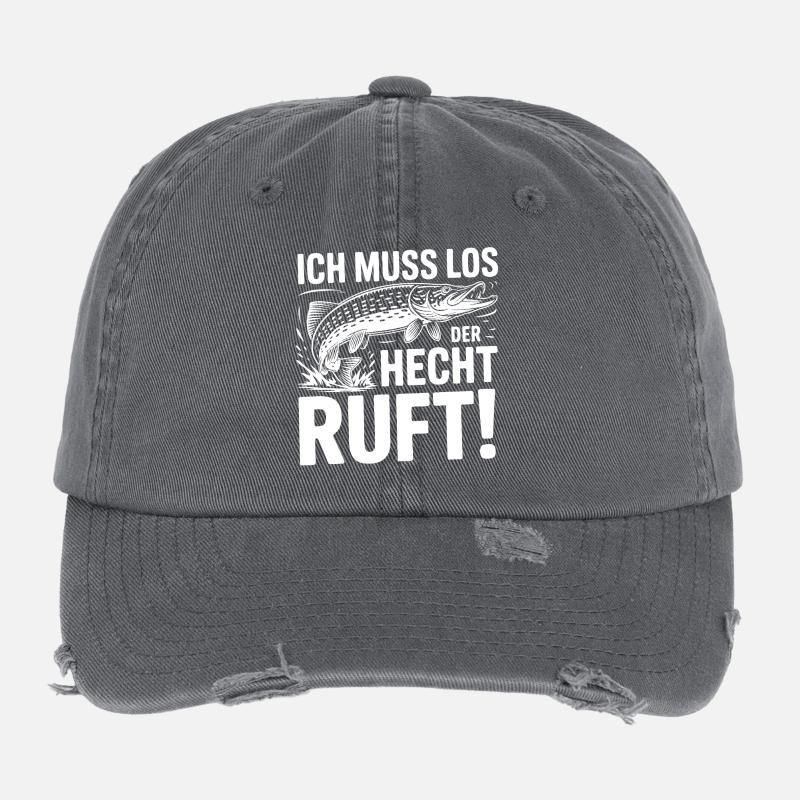 Hecht Angeln Humor Flexfit Vintage Destroyed Cap