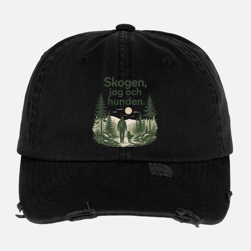 La Forêt, Moi et mon Chien - Style Suédois Casquette vintage effet usé Flexfit