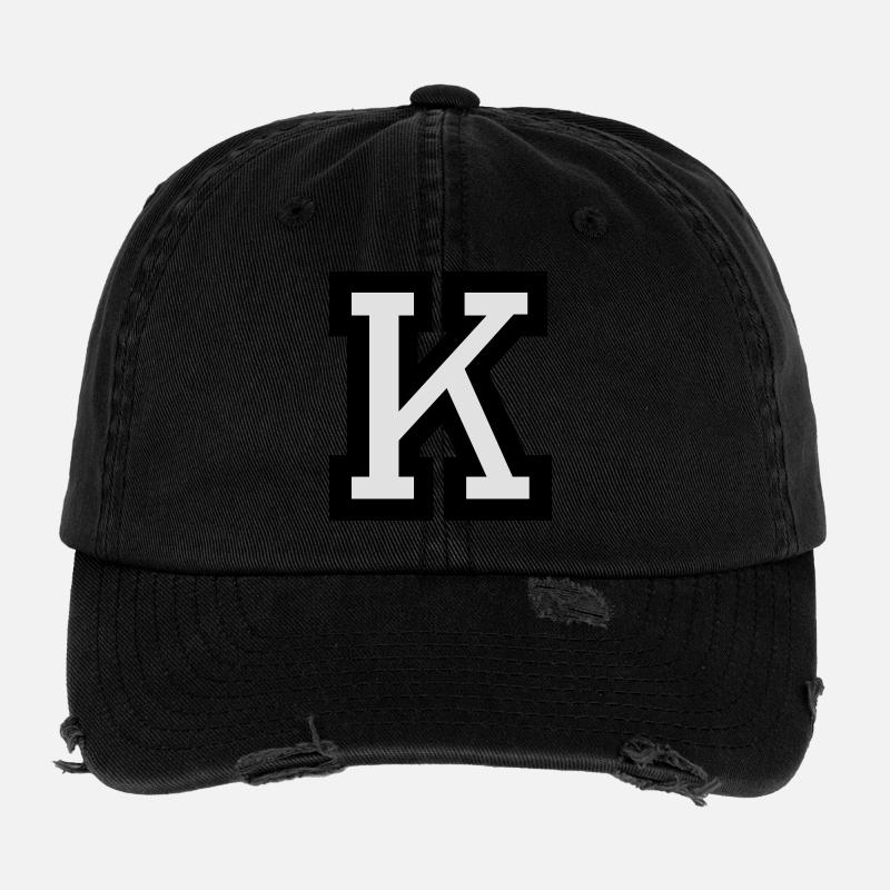 Letter K two-color Flexfit Vintage Destroyed Cap