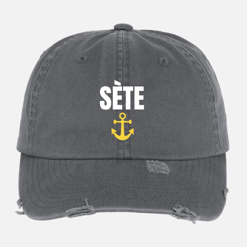 Sète Anchor Graphique Souvenir de Sète Casquette vintage effet usé Flexfit