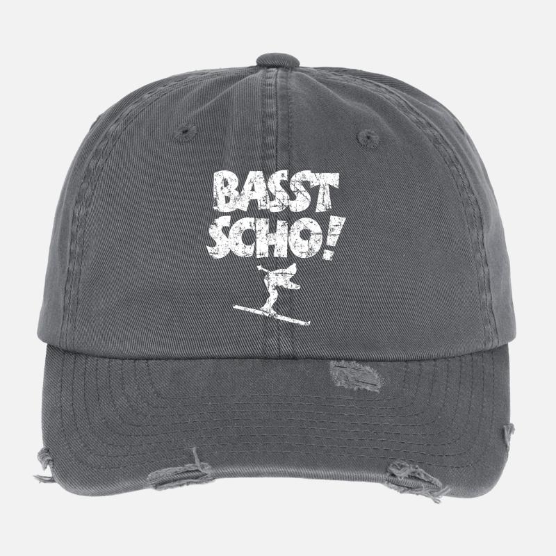 Basst Scho! Après-Ski Wintersport Skifahrer Flexfit Vintage Destroyed Cap
