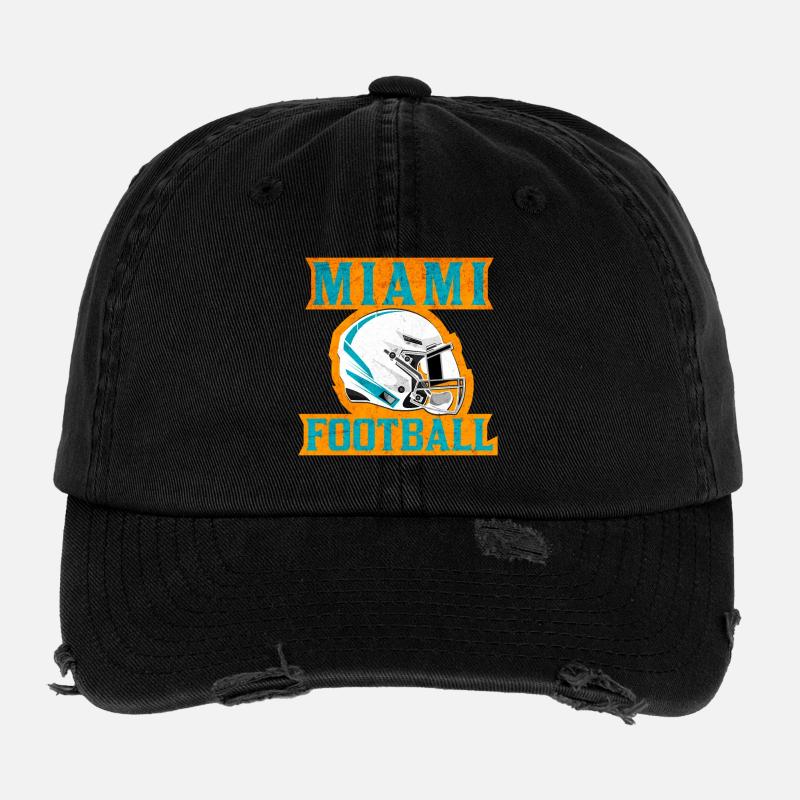Miami Football Logo mit Helm Flexfit Vintage Destroyed Cap